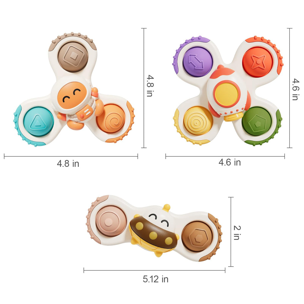 ALASOU Pop Suction Cup Spinner Airplane Travel Toys for 1 Year Old Boy Girl