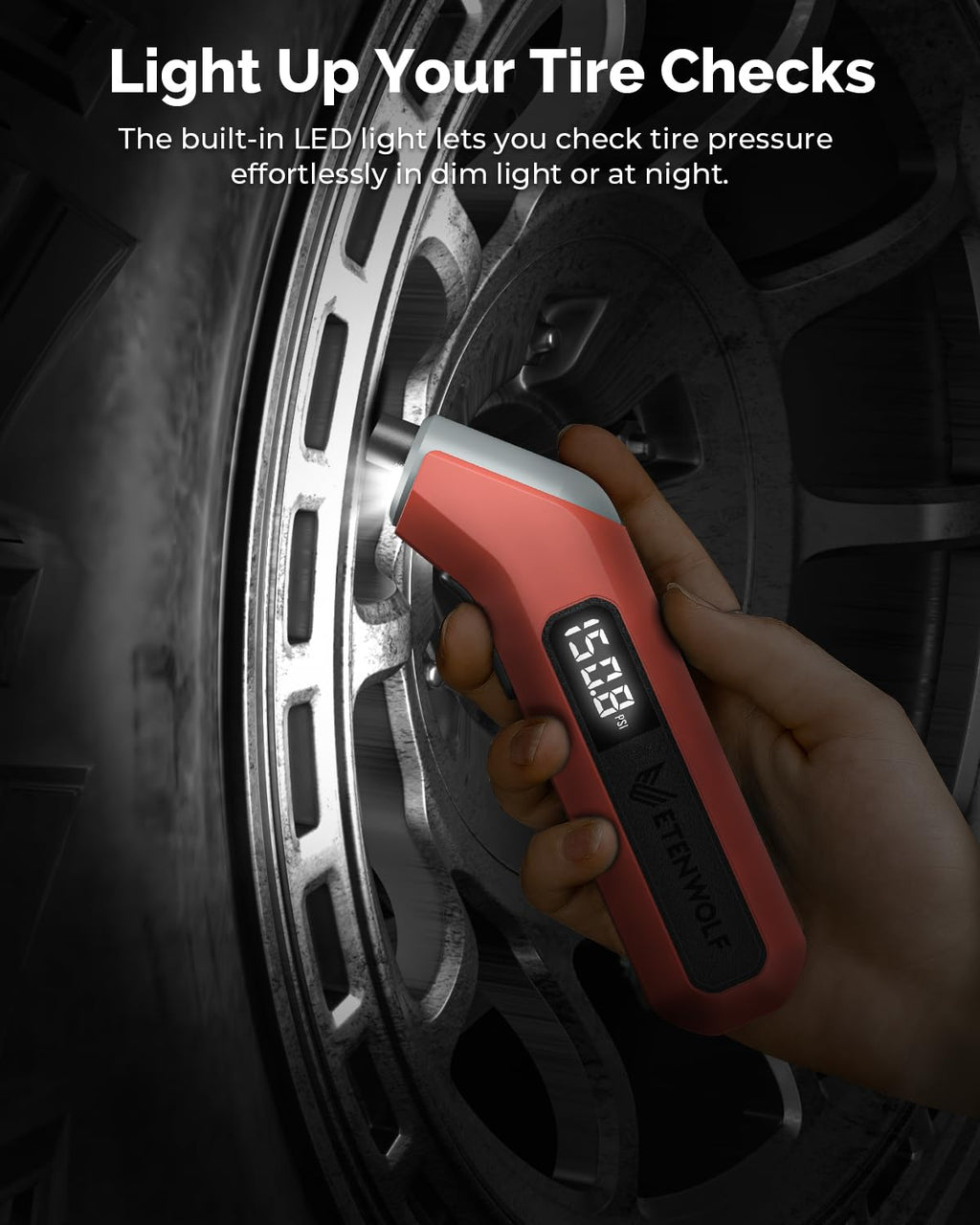 ETENWOLF T300 Plus Digital Tyre Pressure Gauge 200 PSI-Digital Tyre Gauge