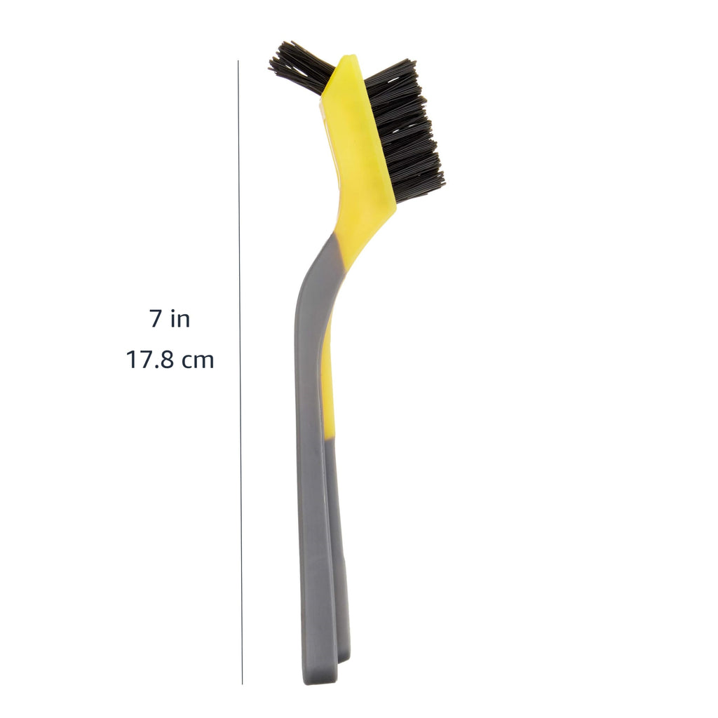 Amazon Basics Wire Brush for Rust Removal, Soft Grip, Black and Yellow