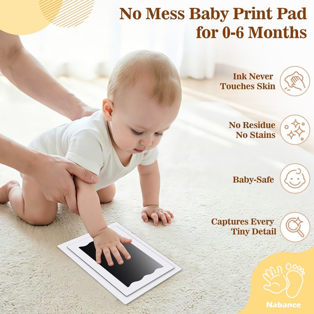 Nabance Baby Footprint Kit & Handprint Kit, Safe for Baby Hands and Feet