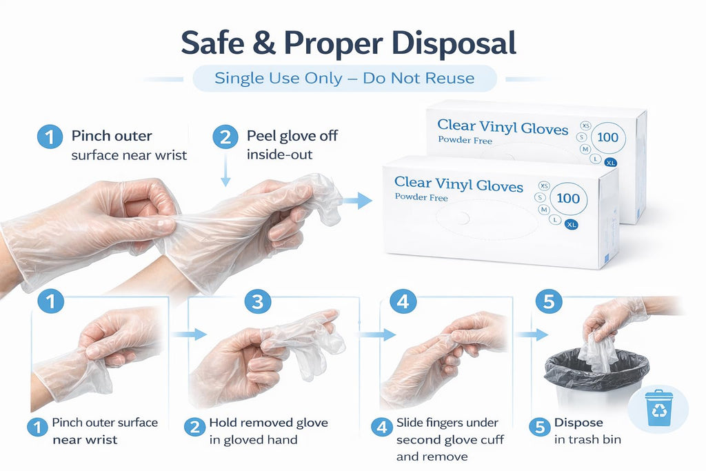 1ABOVE 100 Clear Vinyl Disposable Gloves Small, Powder-Free Latex-Free Ambidextrous Gloves for Food Handling Except Fatty Foods, Cleaning, Hairdressing, Beauty & Everyday Tasks