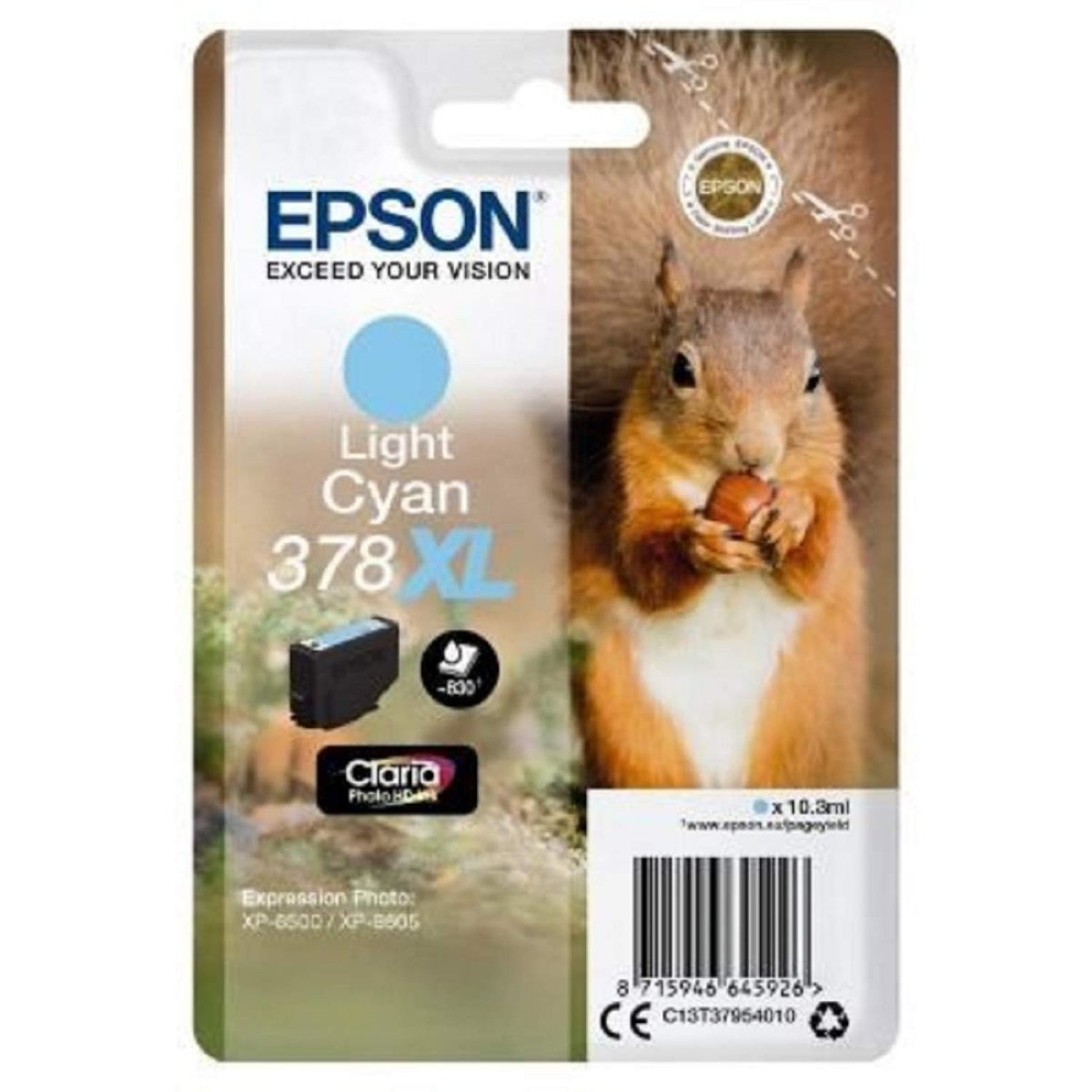 Epson 378 Black Squirrel Genuine, Claria Photo HD Ink Cartridge, Standard Capacity