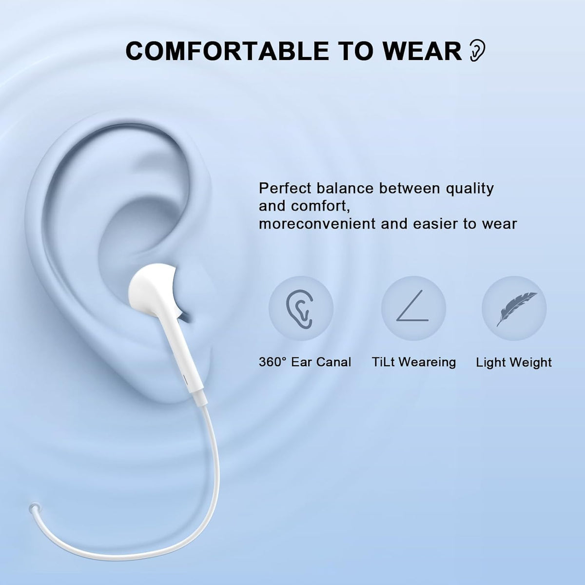 2 Pack [Apple MFi Certified] Wired Earphones for iPhone 14 13 12 11 Pro Max