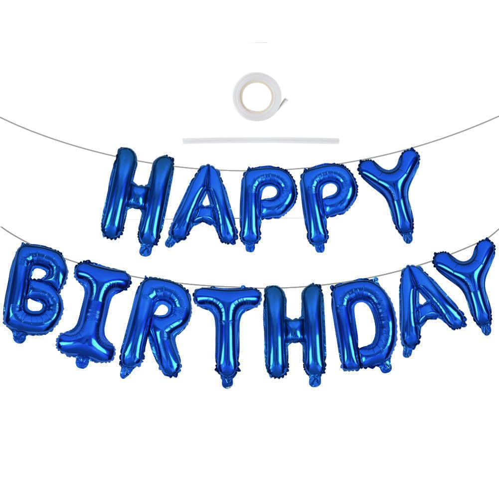 TONIFUL 16 Inch Black Happy Birthday Balloons Banner Decorations for Men