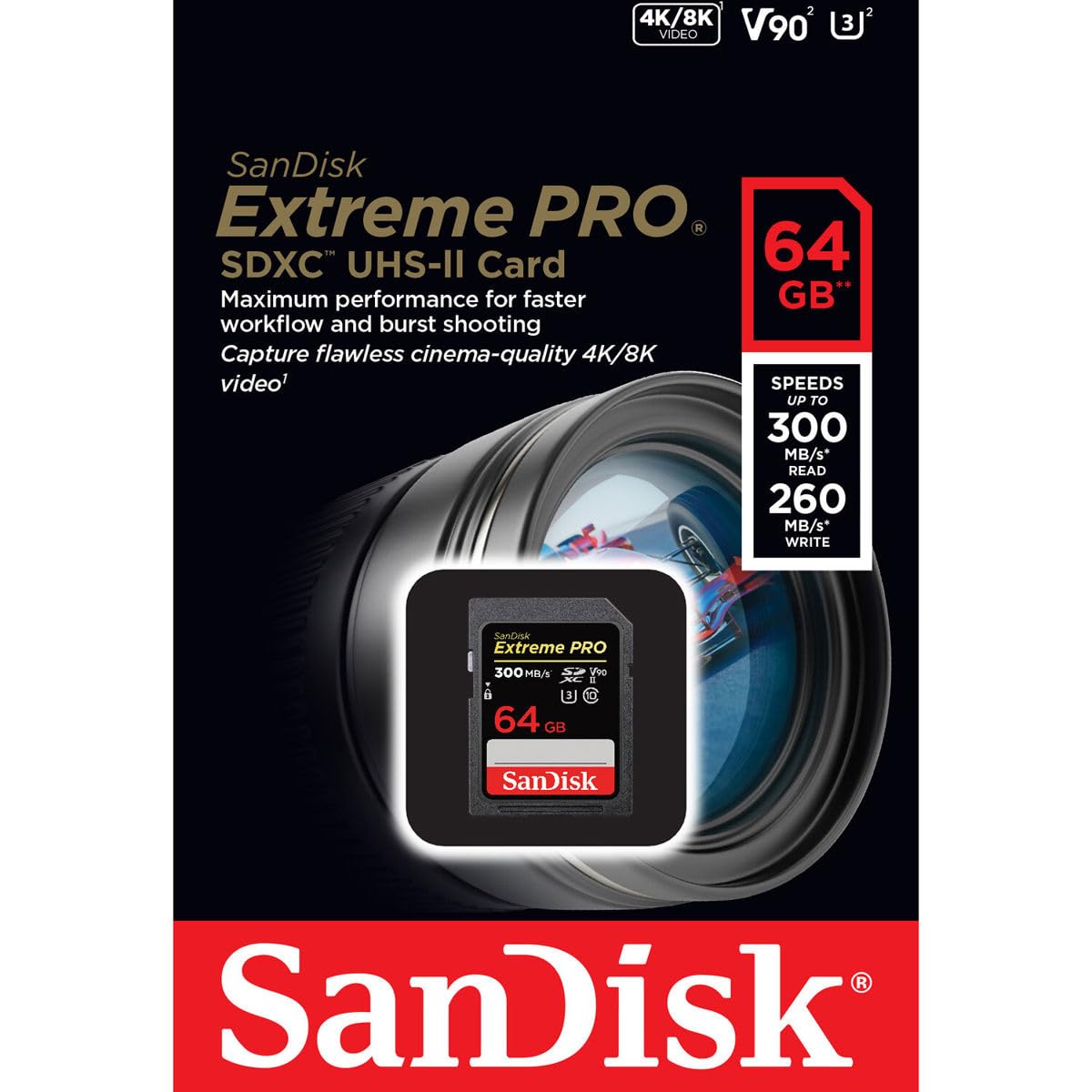 SanDisk 128GB Extreme PRO SDXC card, SD Card, V30 Memory Card, 4K UHD, up to 200 MB/s, SanDisk QuickFlow Technology, RescuePro Deluxe Data Recovery Software, UHS-I, Class 10, U3, V30