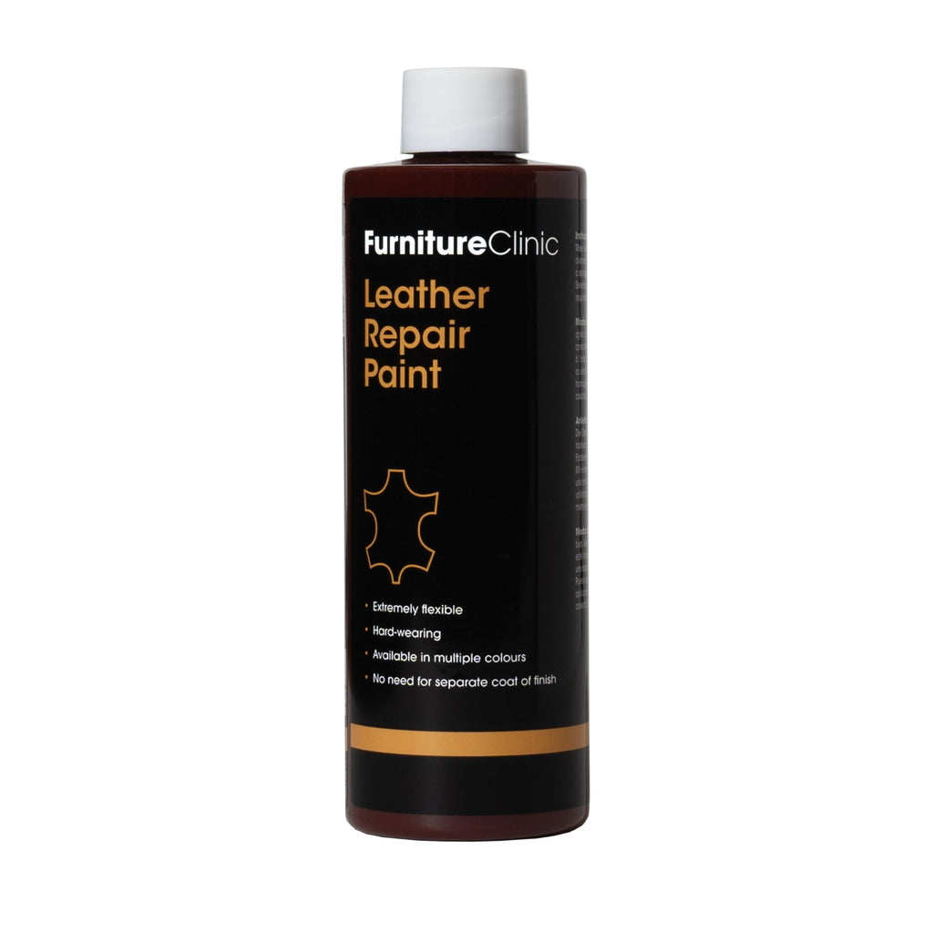 Furniture Clinic Leather Repair Paint & Dye | Self Seal Colourant for Quick and Easy Leather Repair | Suitable for Sofas, Car Seat, Shoes, Handbag, and More - Dark Brown, 250ml