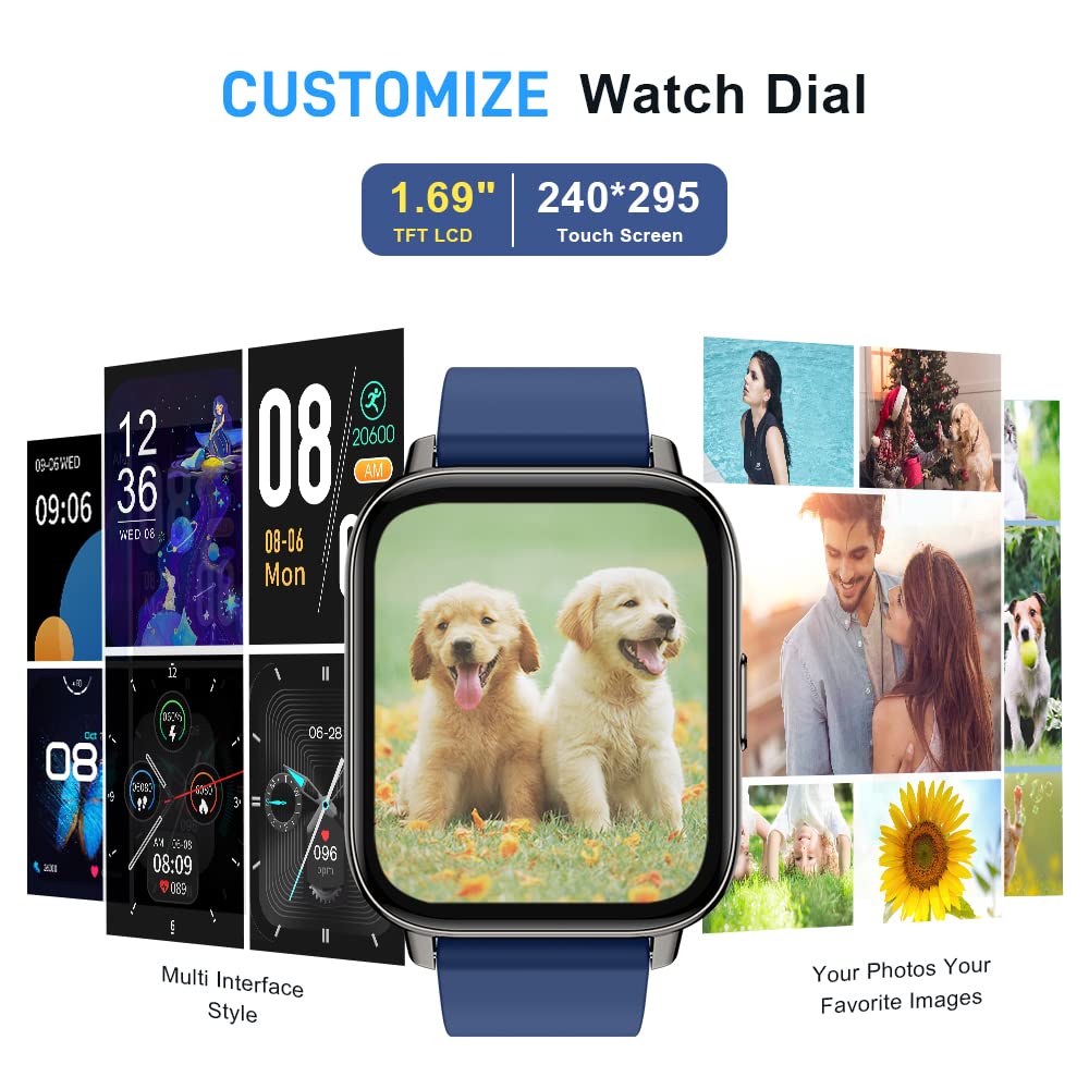 Motast Smart Watch, Fitness Tracker 1.69'' HD for Men Women,