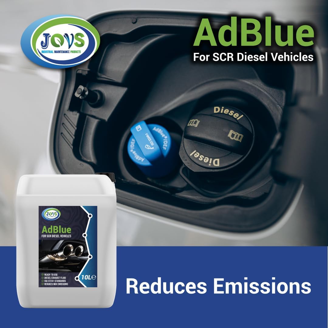 JOVS AdBlue 2 X 10 Litre with Spout – Diesel Exhaust Fluid Additive for SCR-Equipped Vehicles - Crystal Clean Diesel Treatment Fluid, ISO 22241 Compliant, Injected into Engine Exhaust Gases – DEF