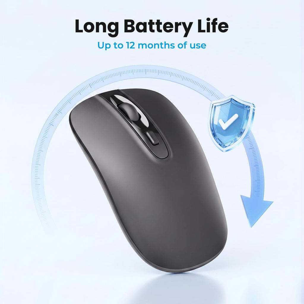cimetech Wireless Mouse, 6 Buttons Mouse Silent Efficient Design, Suitable for Hand Size & Comfortable Grip, Office Mouse for Laptop PC Computer Tablets Windows Linux, 3 Adjustment Levels, Pinlk