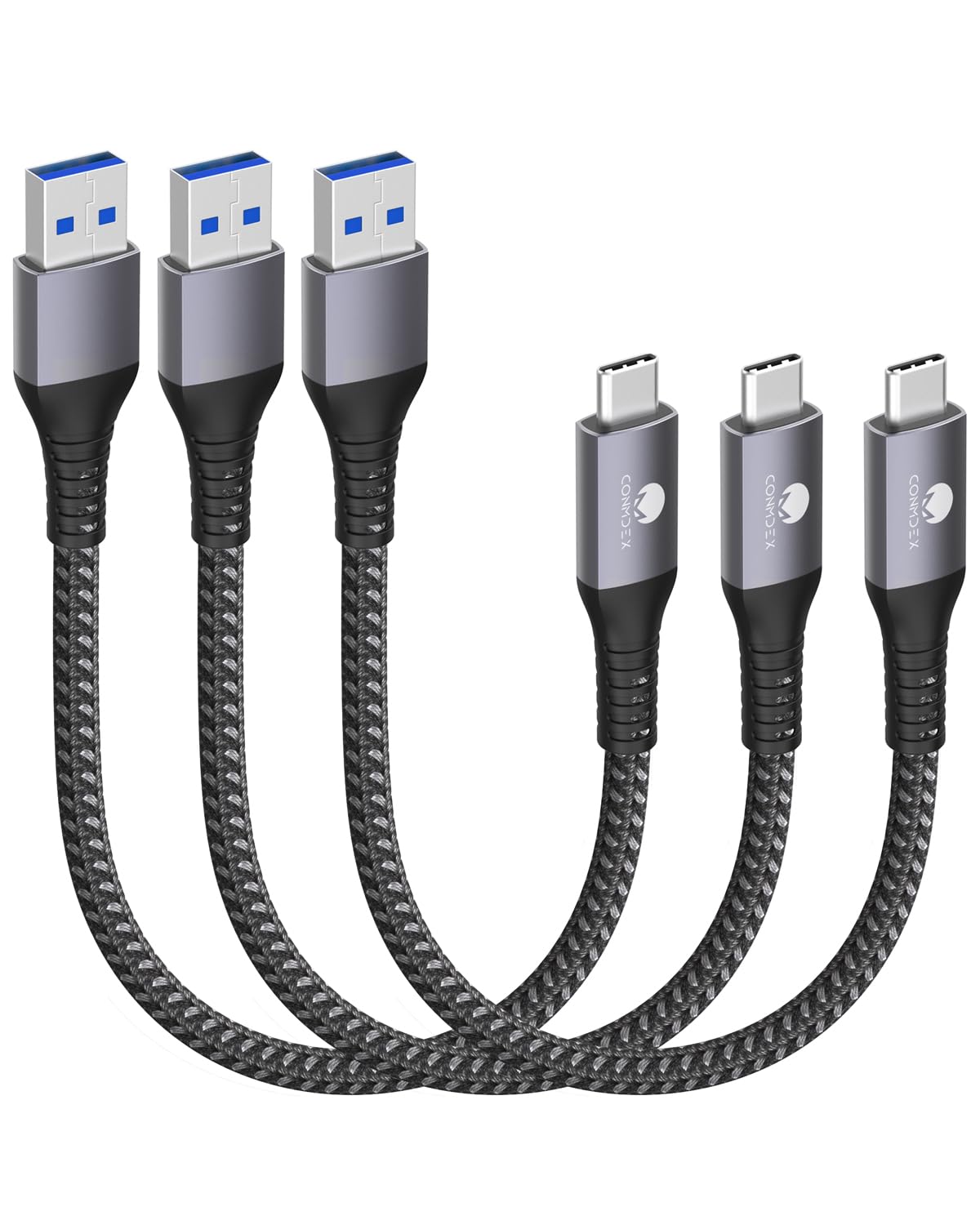 CONMDEX [Upgrade 2Pack USB C Cable UP to 10Gbps USB C 3.1 Gen2 USB A Android Auto Cable 3A Fast Charging Sync Data Transfer Cord for Samsung Galaxy S24/S23/S22/S21 Note 20/10/9/8 Tab S9 Pixel 9-1M