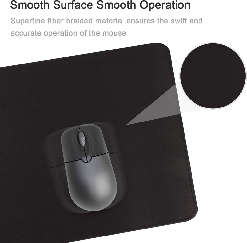 Gaming Mouse Mat Desk Office Mouse Pad Large Size 800x300x3mm Comfortable Mousepad with Smooth Cloth Surface, Improved Precision and Speed (80x30 Black)