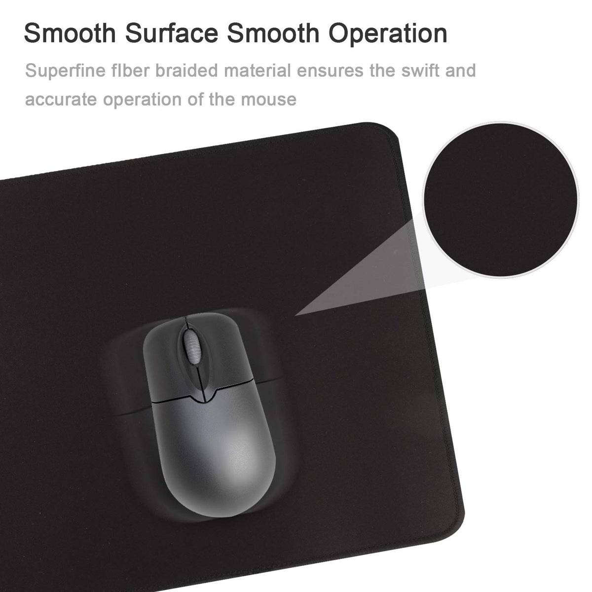 Gaming Mouse Mat Desk Office Mouse Pad Large Size 800x300x3mm Comfortable Mousepad with Smooth Cloth Surface, Improved Precision and Speed (80x30 Black)
