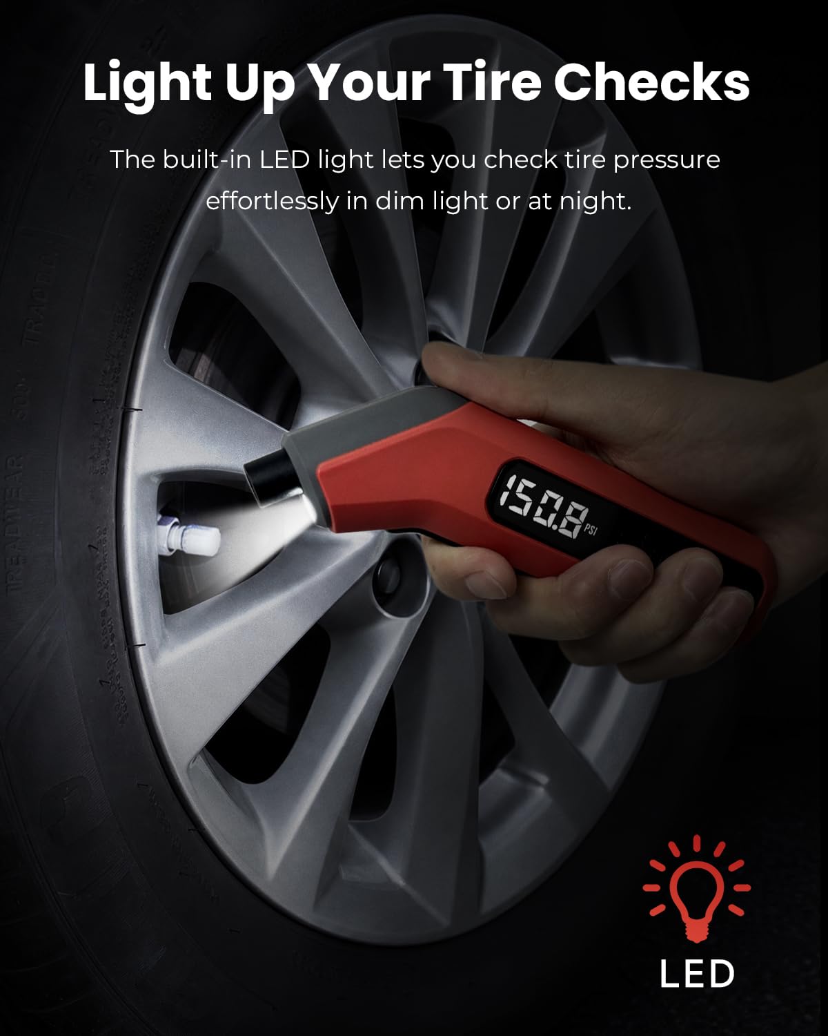 ETENWOLF T300 Plus Digital Tyre Pressure Gauge 200 PSI-Digital Tyre Gauge