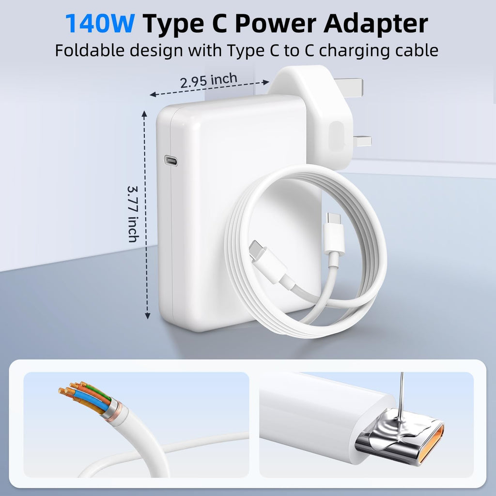 Mac Book Pro charger-140W Type C Super Fast Charger,Compatible with MacBook