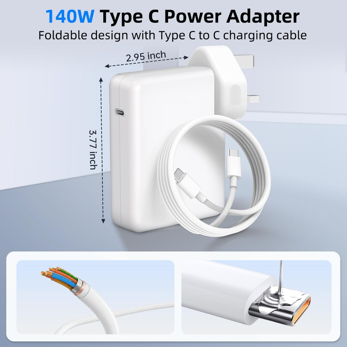 Mac Book Pro charger-140W Type C Super Fast Charger,Compatible with MacBook