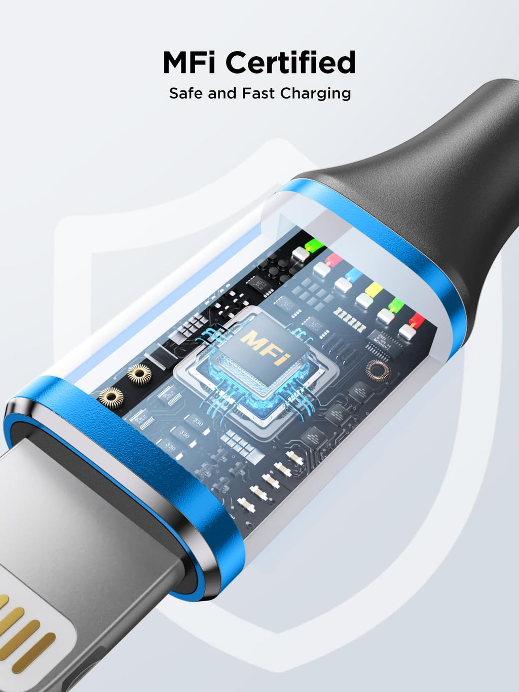 Aioneus iPhone Charger Cable 2M MFi Certified Lightning Cable Fast Charging