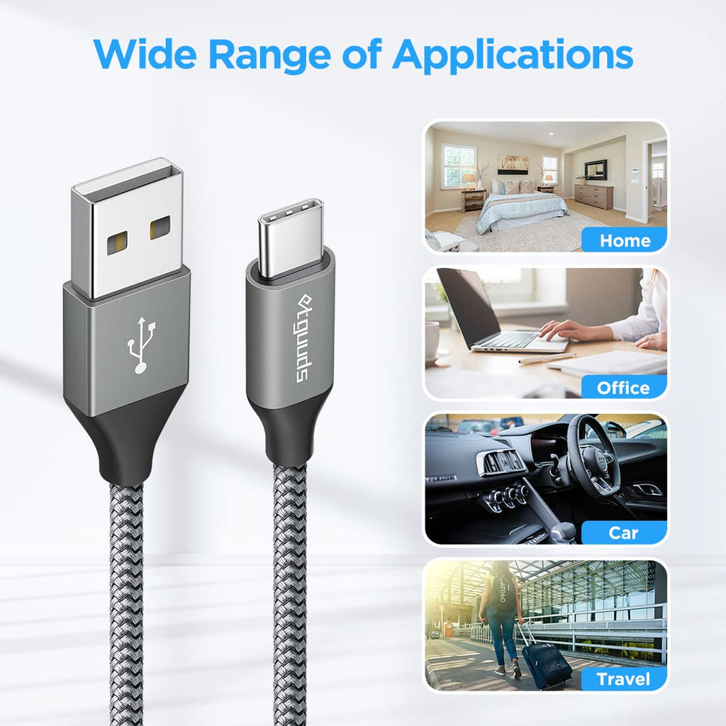 etguuds Extra Short USB C Cable 2Pack 0.15M, USB A to USB C Charger Cable