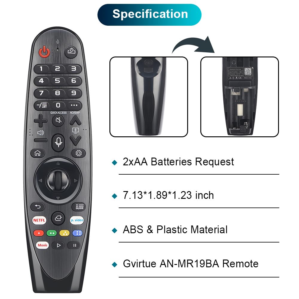 for-LG-Magic-Remote, Gvirtue Solar Voice Remote Control for-LG-Smart TV