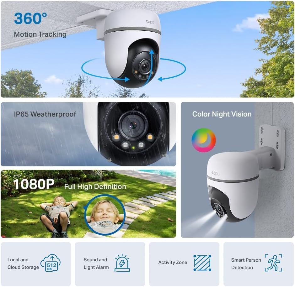 Tapo TC40 Full HD Pan/Tilt Outdoor Security Camera CCTV Camera 360° View