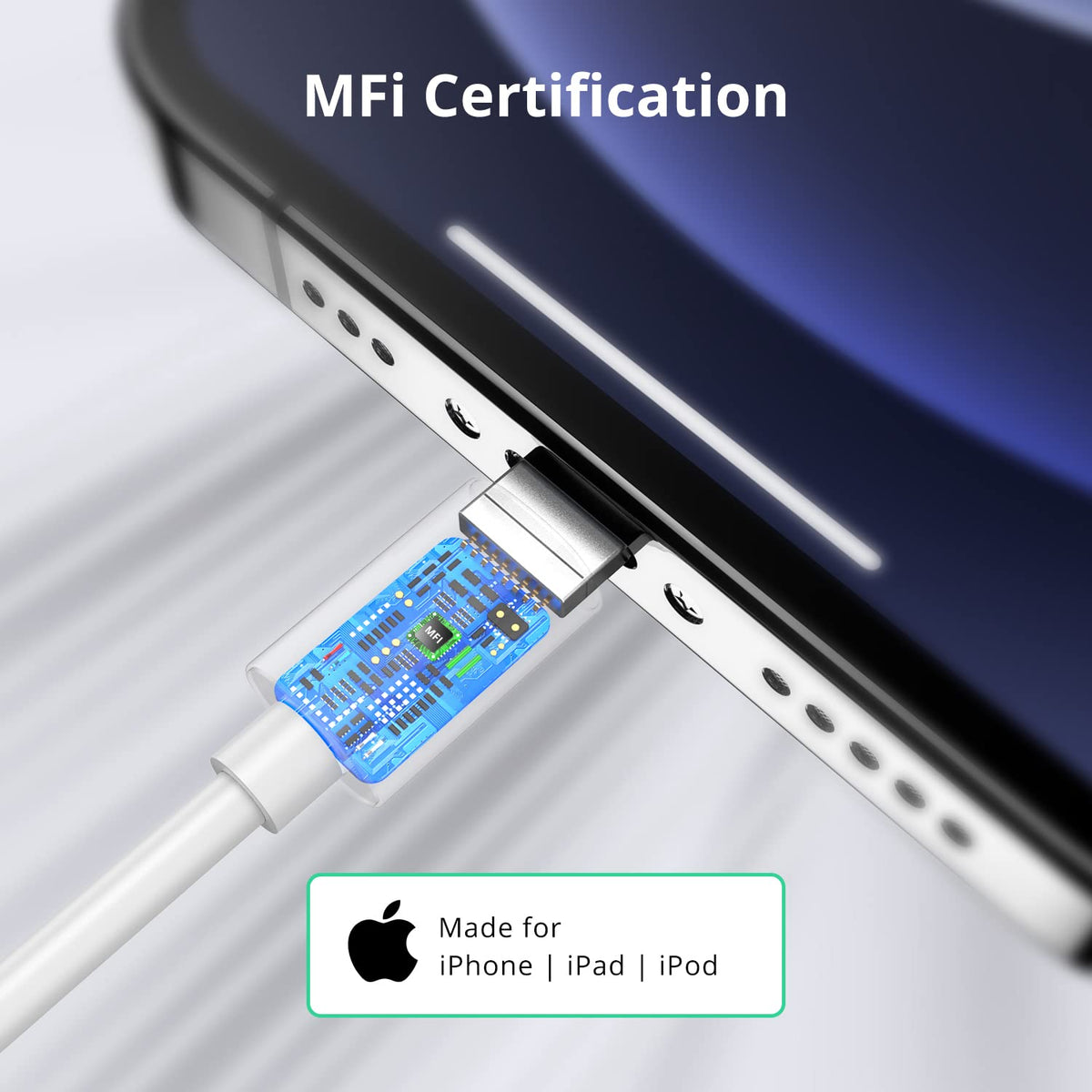 2Pack 1.8M iphone Charger Cable [Apple MFi Certified] 6 Foot, 2.4A Lightning to USB Fast Charging Lead for iPhone 14 13 12 11 Pro Max XS XR X 8 7 6 Plus 5, iPad and iPod