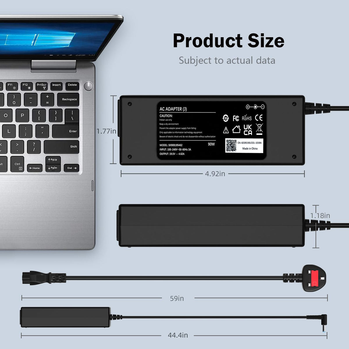 12V/24V 100W Car Laptop Charger USB C Compatible with MacBook Lenovo Dell