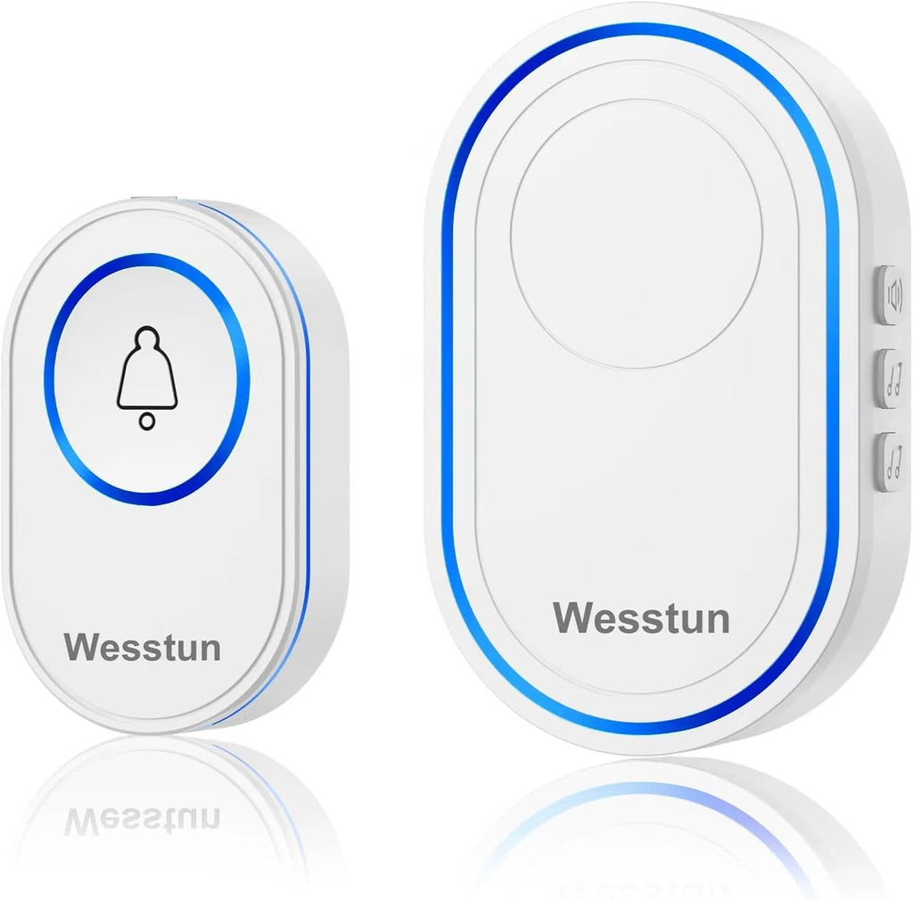 Wireless Doorbell, 39 Chimes, Door Bells Wireless Cordless, White