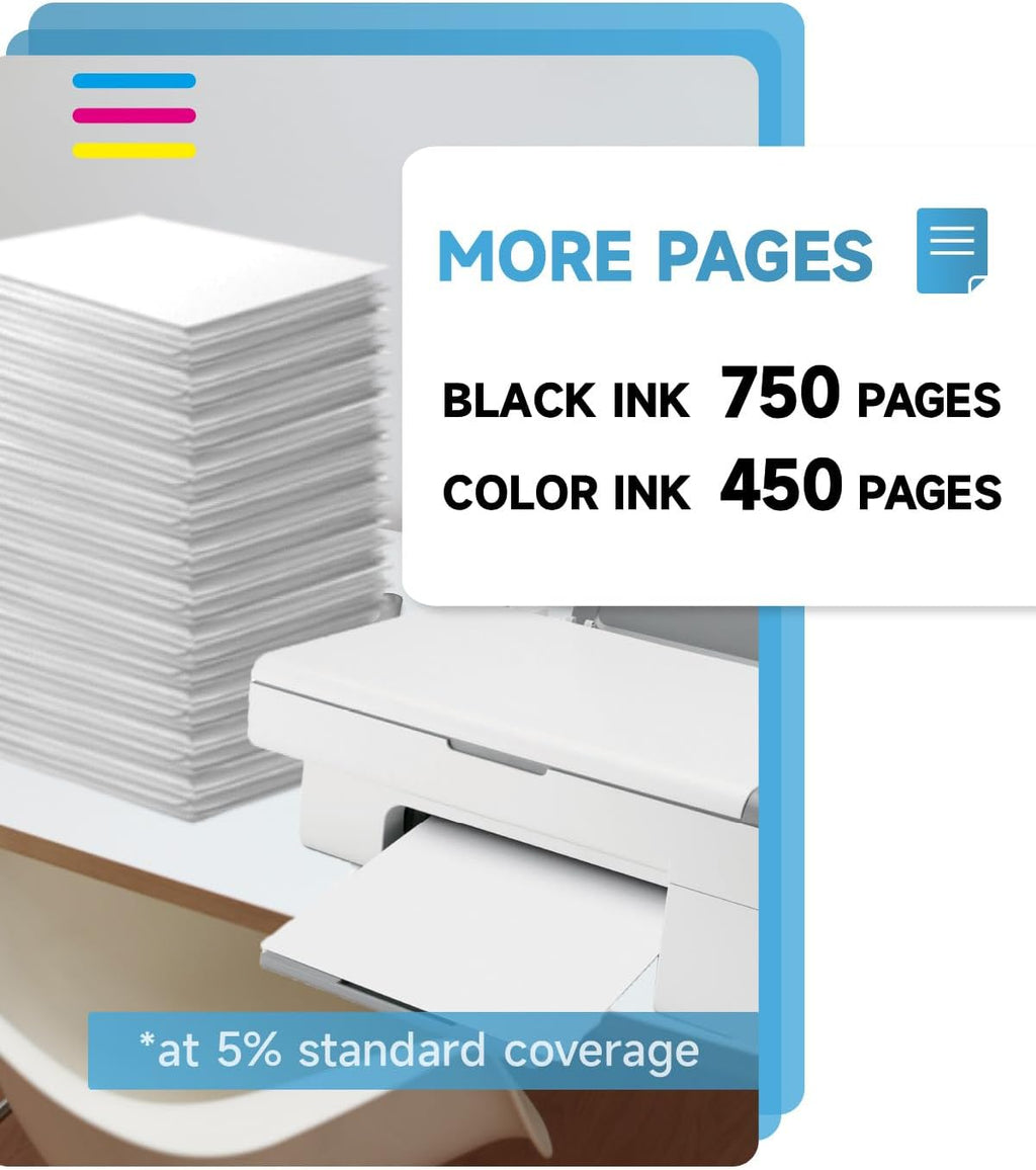 304 XL Ink Cartridges BK/CMY- 750/450+ Pages, Replacement for HP 304 Ink Cartridges Black and Colour Original, Printer Ink 304 High Yield for Envy 5010 5020 5030 5032 5000 DeskJet 3760 2630 2620 2600