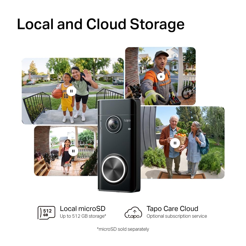 Tapo TD21 2K 3MP Battery Doorbell Camera Wireless, Colour Night, IP65