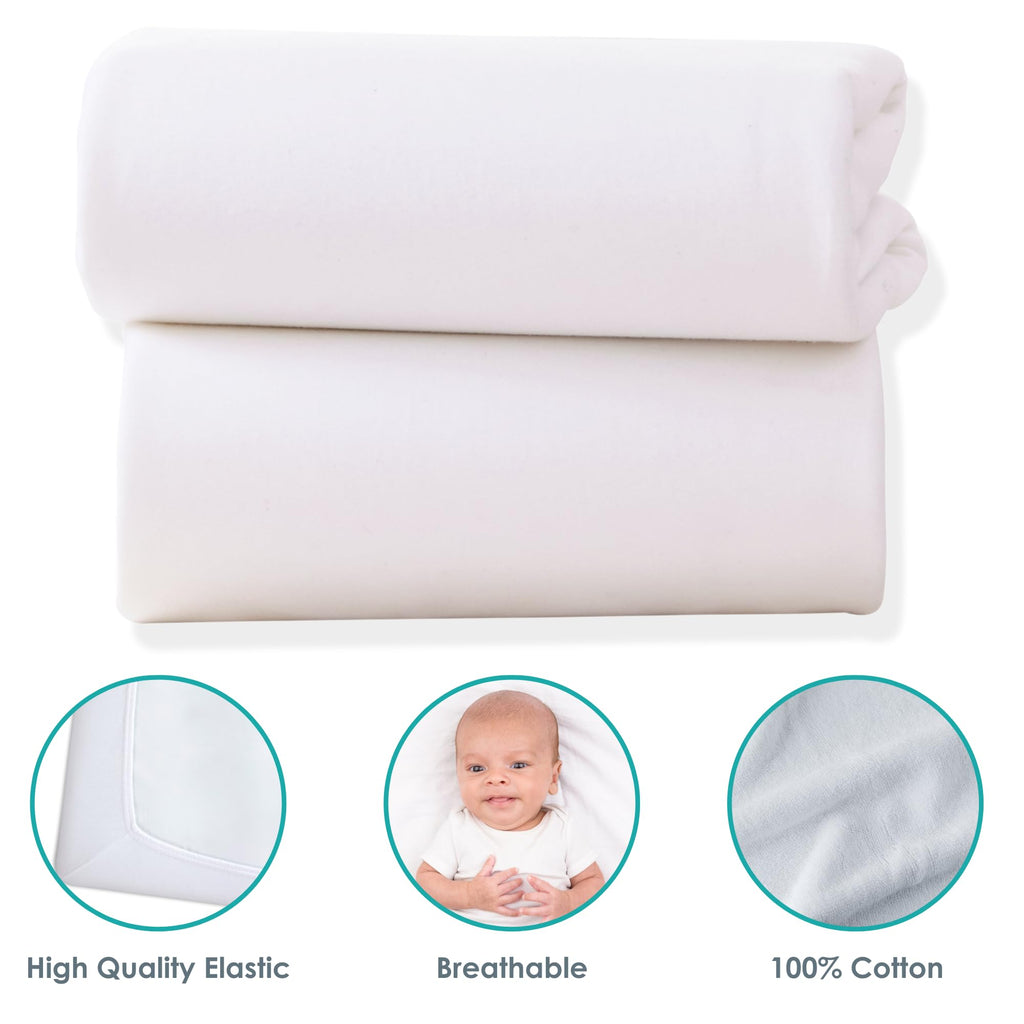 Clair de Lune 2 Pack Jersey Cotton Cot Bed Sheets 70 x 140 cm (Pink)