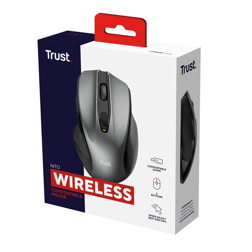 Trust Silent Wireless Mouse, Battery Included, 800-1600 DPI