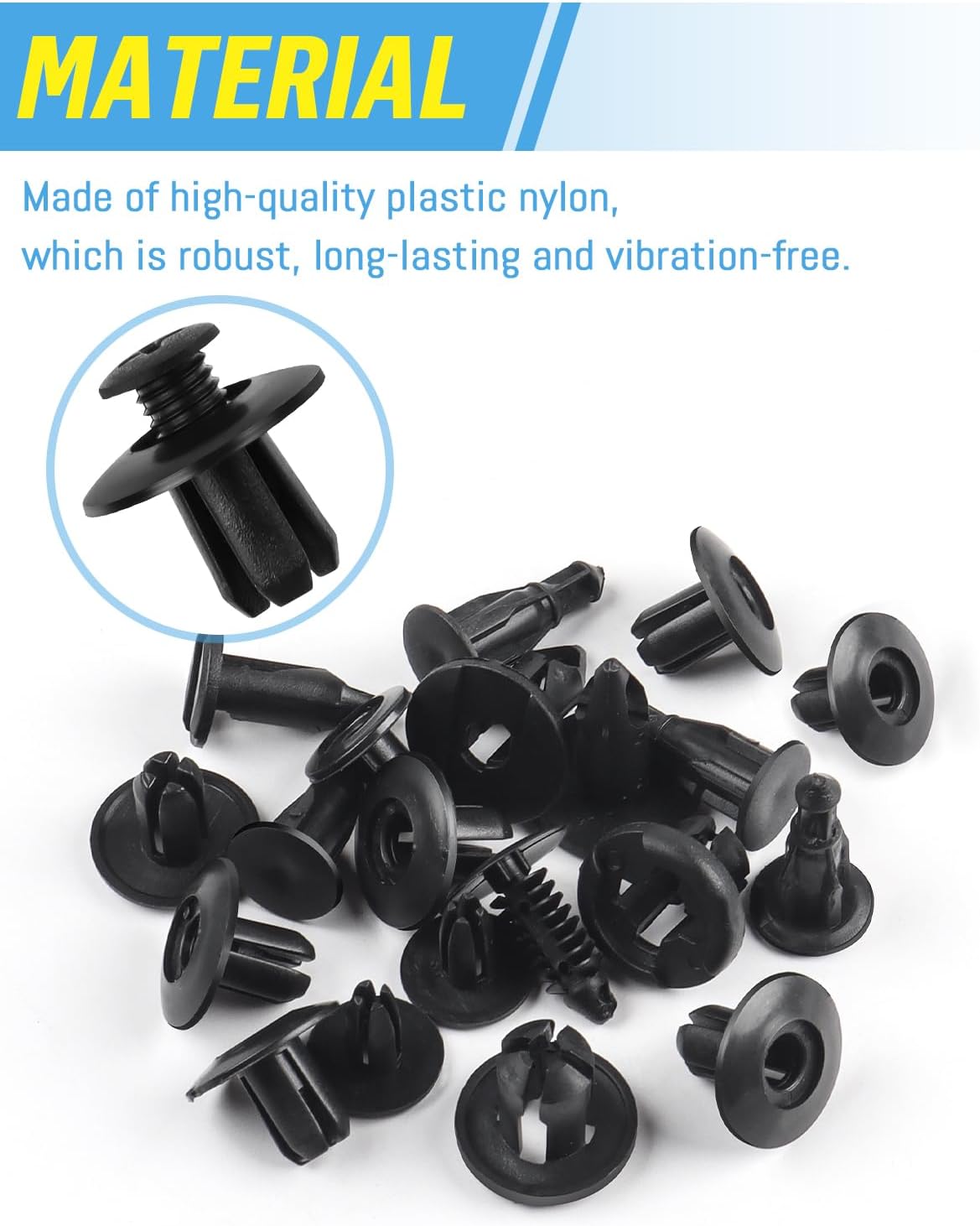 JatilEr 200 Pcs Car Body Trim Clips, H55 Car Panel Clips 6 Sizes