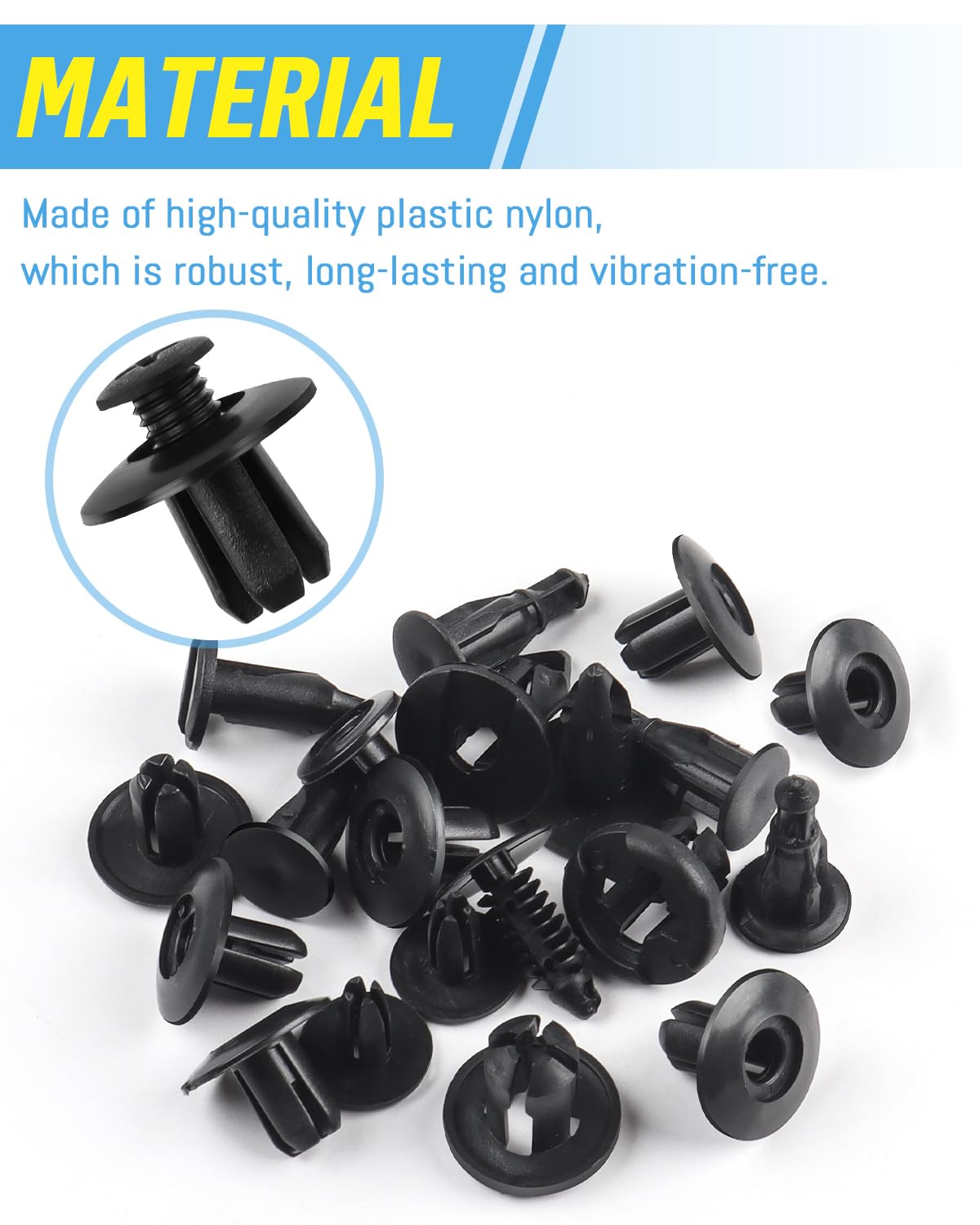 JatilEr 200 Pcs Car Body Trim Clips, H55 Car Panel Clips 6 Sizes