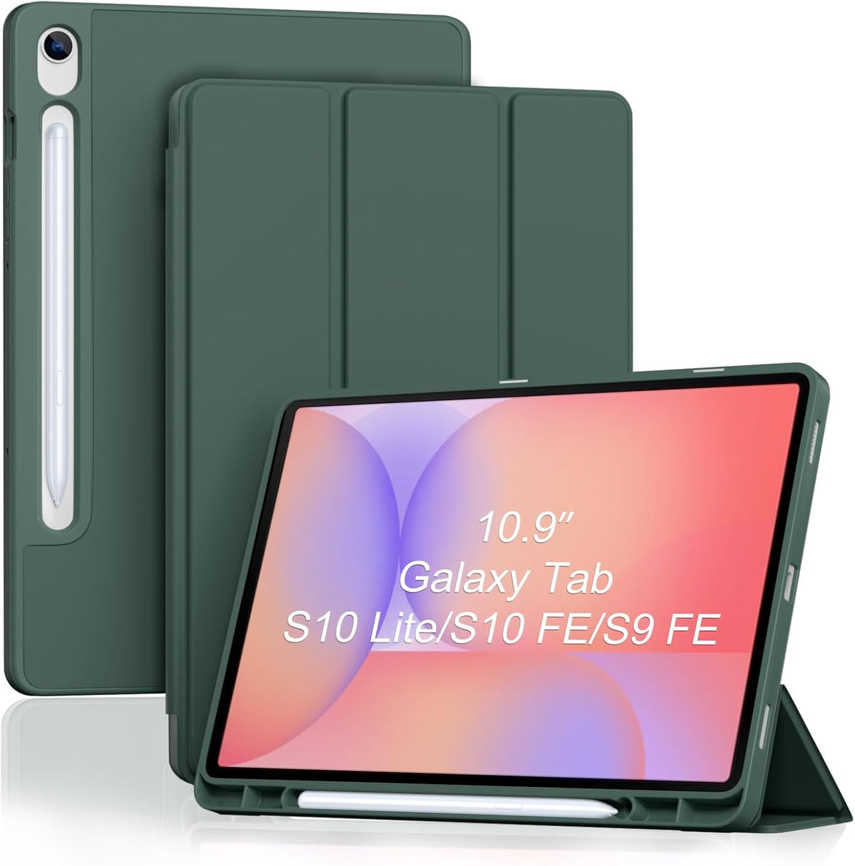 ProCase for Galaxy Tab S10 Lite/S10 FE/S9 FE 10.9" with S Pen Holder -Green