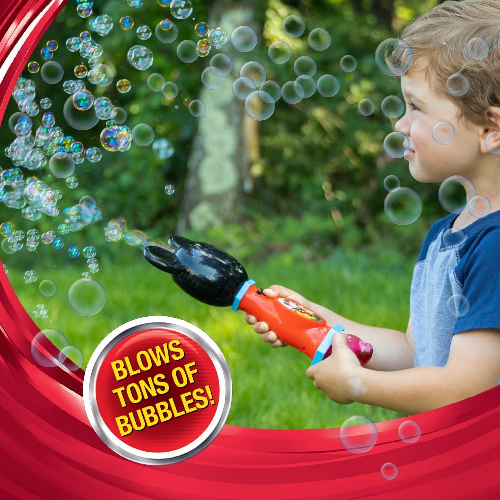 Little Kids Disney Mickey Mouse Light and Sound Musical Bubble Wand, Includes Bubble Solution, Multi (20511)