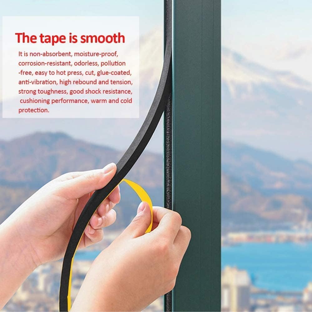 Draught Excluder Self Adhesive Foam Tape 6mm(W) x 3mm(T) Window Door Weather Stripping SoundProof Weather Strip Tape Seals for Gap Seal, 2 Rolls, Total 20M Long White