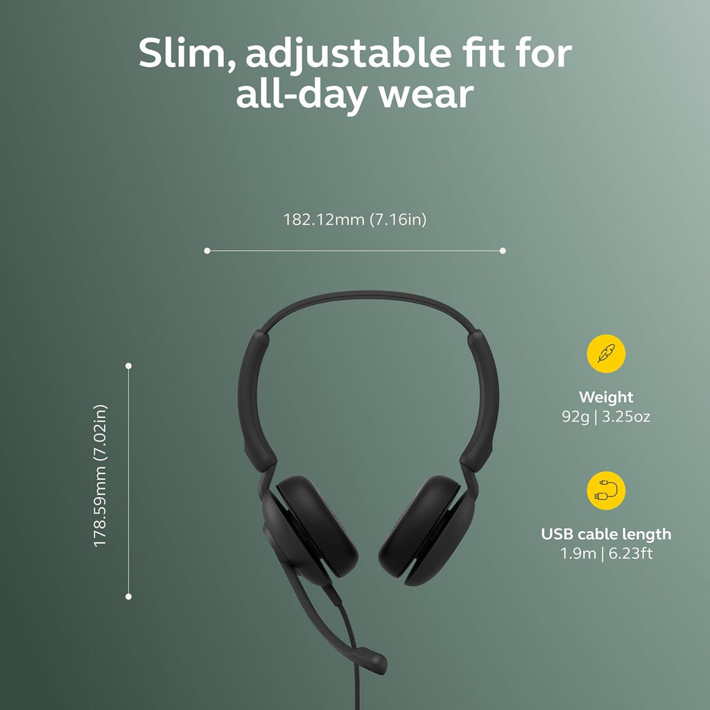 Jabra Evolve 10 Wired USB Headset with Noise-Cancelling Mic, Black