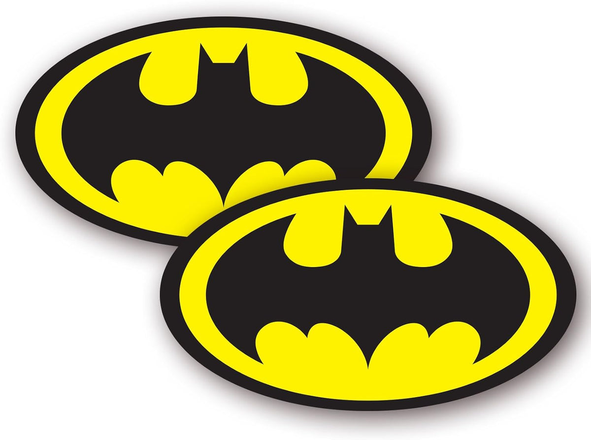 2X Superhero Stickers Logo (120mm Wide) Superhero Comic Book Waterproof Vinyl Stickers - Car Laptop Skateboard Bike Van Motorbike Stickers for Bikes