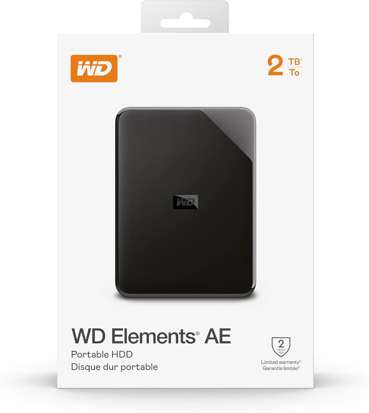 WD 2TB Elements AE Portable External Hard Drive, SuperSpeed USB 3.2 Gen 1/USB 3.0, Plug-and-Play, Formatted for Windows, Black