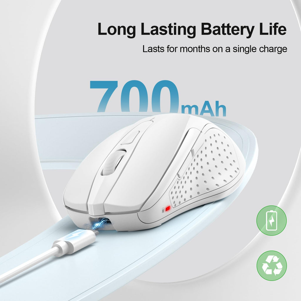 TECKNET Bluetooth Mouse, Wireless Mouse Rechargeable