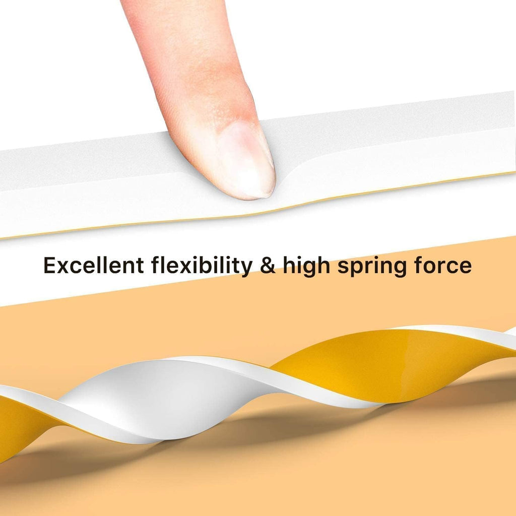 Draught Excluder Self Adhesive Foam Tape 6mm(W) x 3mm(T) Window Door Weather Stripping SoundProof Weather Strip Tape Seals for Gap Seal, 2 Rolls, Total 20M Long White