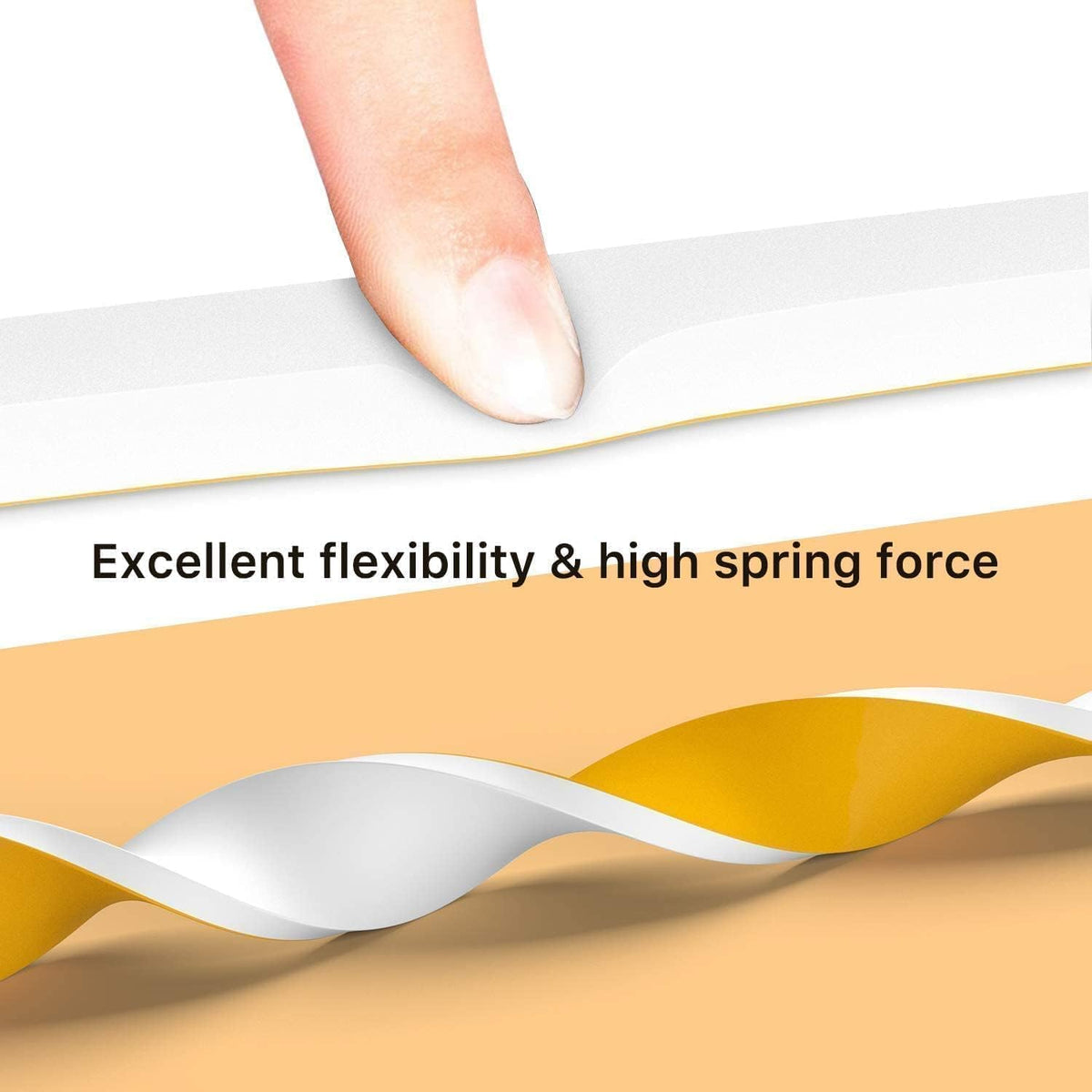 Draught Excluder Self Adhesive Foam Tape 6mm(W) x 3mm(T) Window Door Weather Stripping SoundProof Weather Strip Tape Seals for Gap Seal, 2 Rolls, Total 20M Long White
