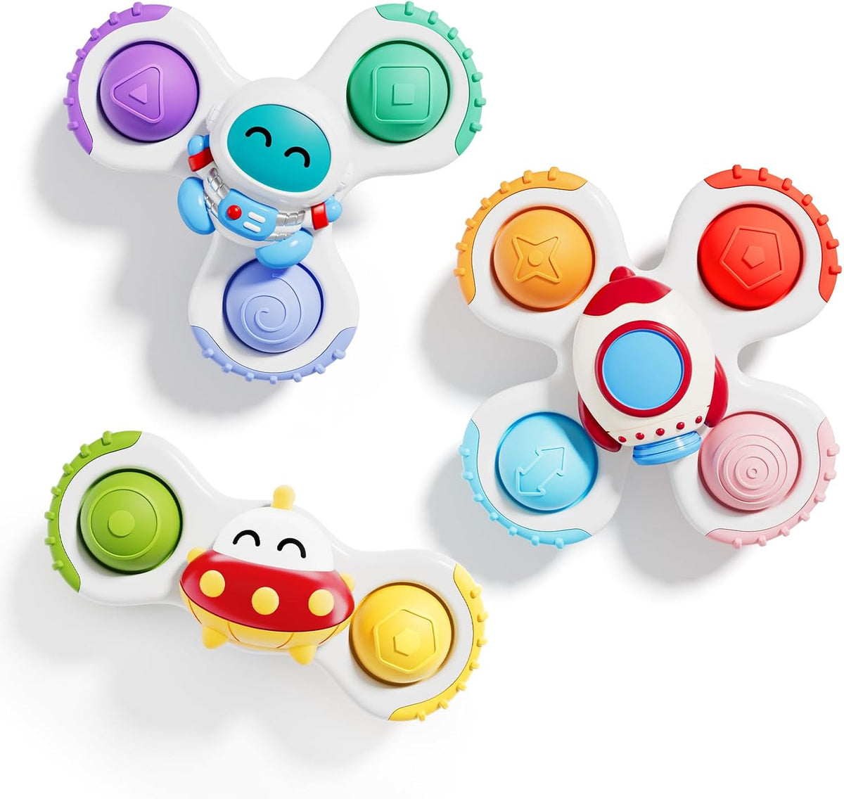 ALASOU Pop Suction Cup Spinner Airplane Travel Toys for 1 Year Old Boy Girl