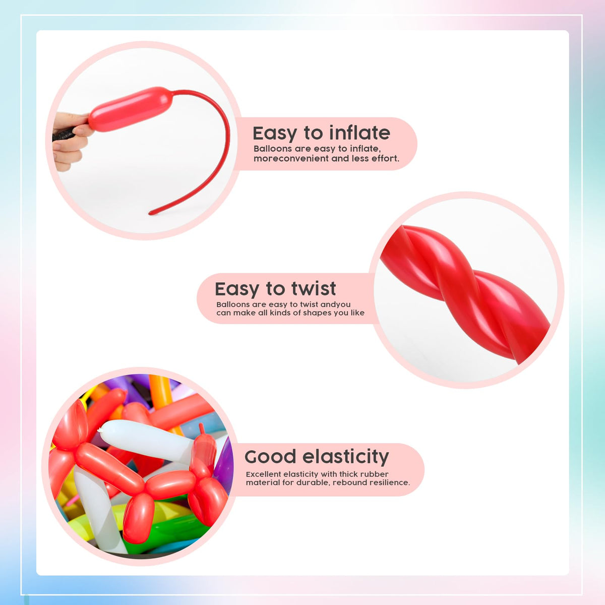 260 Balloons - Clear Long Balloons for Tying Balloon Arch & Balloon Ties