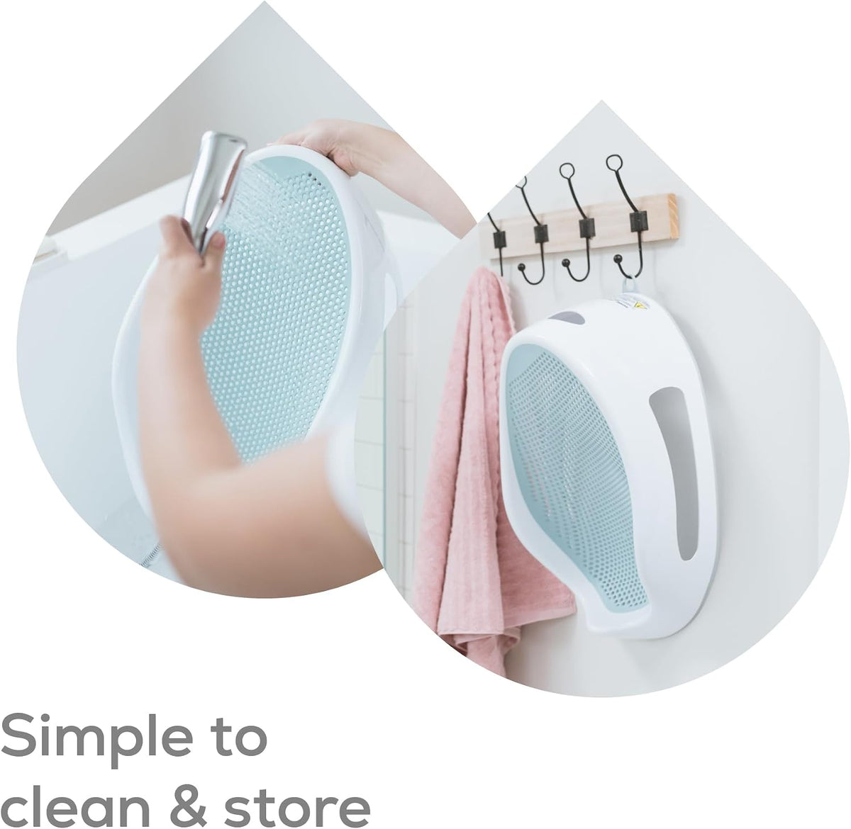 Angelcare - Baby Bath Support - Soft Touch Support - Water Level Indicator - Ideal for Babies Less Than 6 Months Old - Aqua
