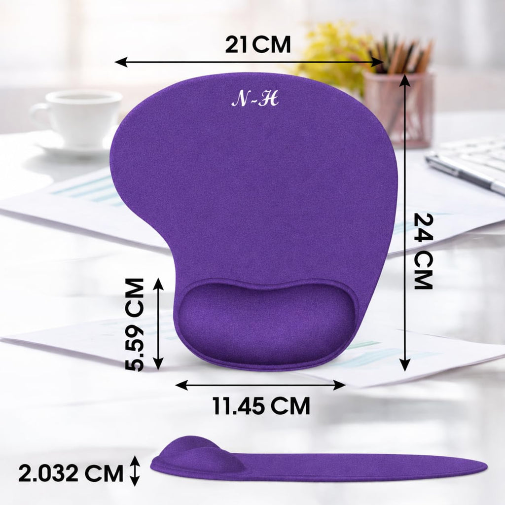 New Horrizon - Mouse Mat BLACK ANTI-SLIP COMFORT MOUSE PAD MAT WITH GEL FOAM REST WRIST SUPPORT FOR PC LAPTOP - Compatible with Laser and Optical Mice