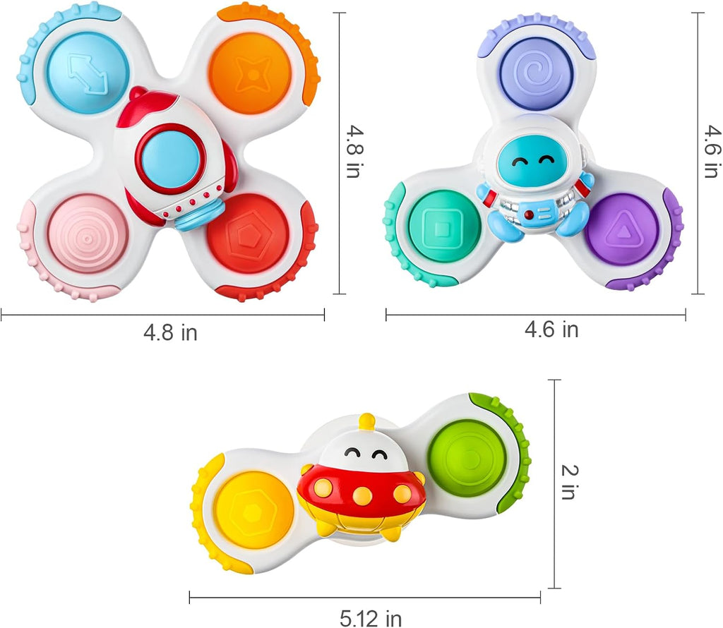 ALASOU Pop Suction Cup Spinner Airplane Travel Toys for 1 Year Old Boy Girl