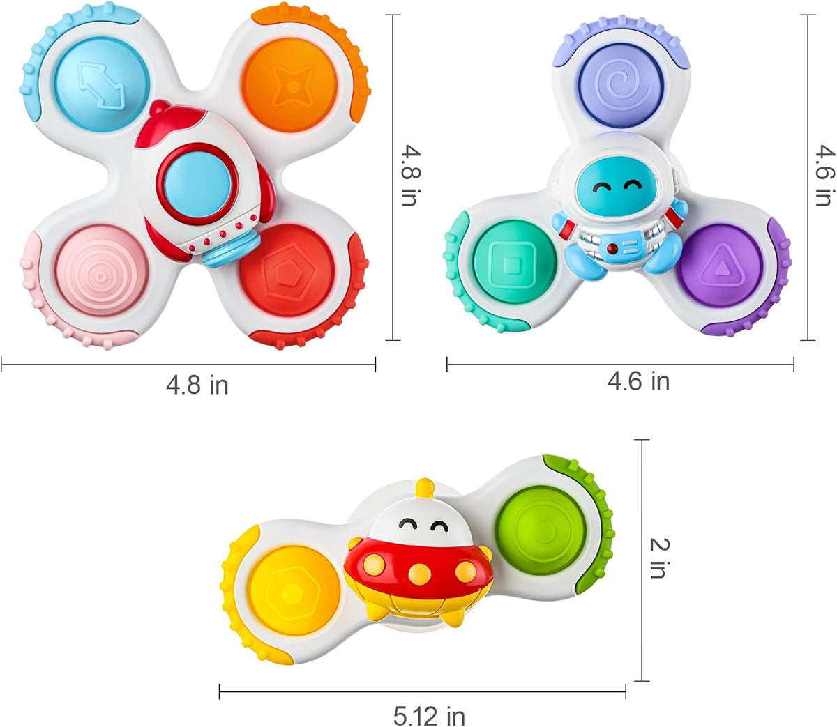 ALASOU Pop Suction Cup Spinner Airplane Travel Toys for 1 Year Old Boy Girl