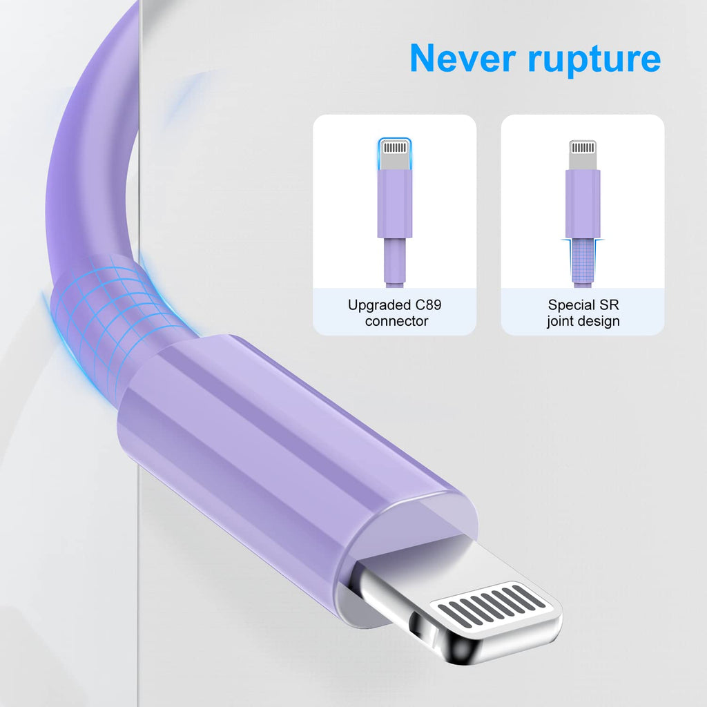 2 Pack Apple MFi Certified iPhone Charger Cable 2m, Apple Lightning to USB Cable Cord 2 metres Fast Charging A pple Phone Long Cable for iPhone13/12/12 mini/ 11/11Pro/Max/X/XS/XR/XS Max/8/7/6/iPad