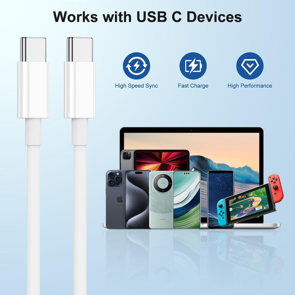 USB C to USB C Charger Cable,3M Long i Phone Type C Charging Lead 2Pack Fast Charging Wire USBC Charger Cables for iPhone 17 Pro Max/17 Air/16/16 e/16 Pro/15 Plus, iPad Pro/Air/Mini,Mac