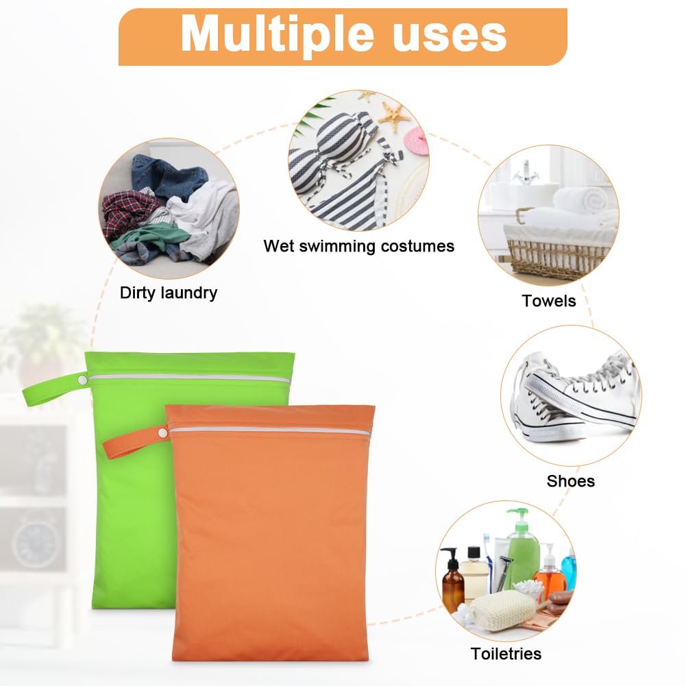 3PCS Wet Bags for Baby Items, Wet Swimsuits, Beach, Camping(Black)